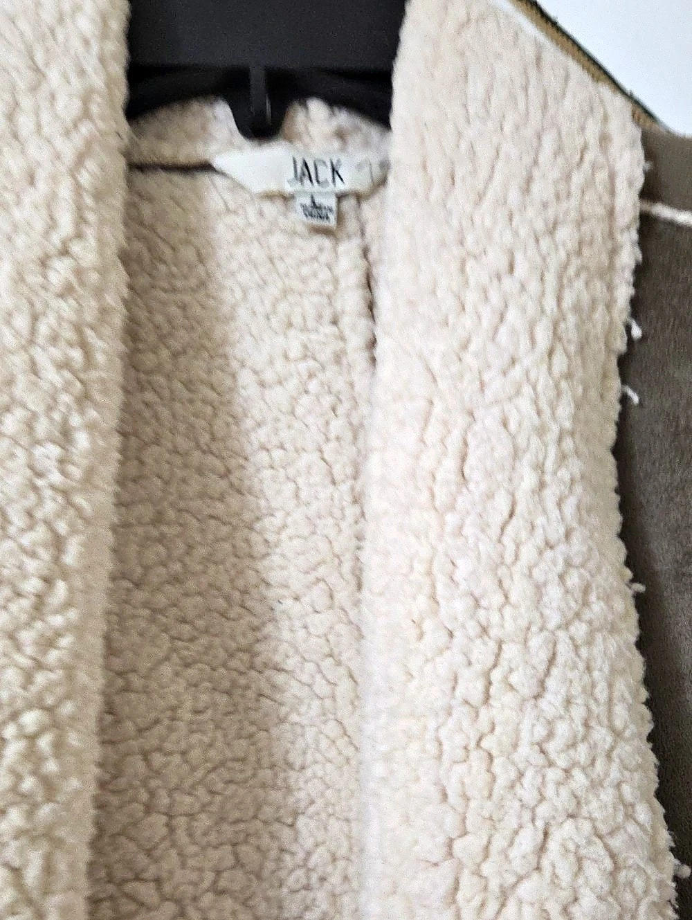 JACK Back in Time Faux Suede and Shearling Vest Brown & Cream